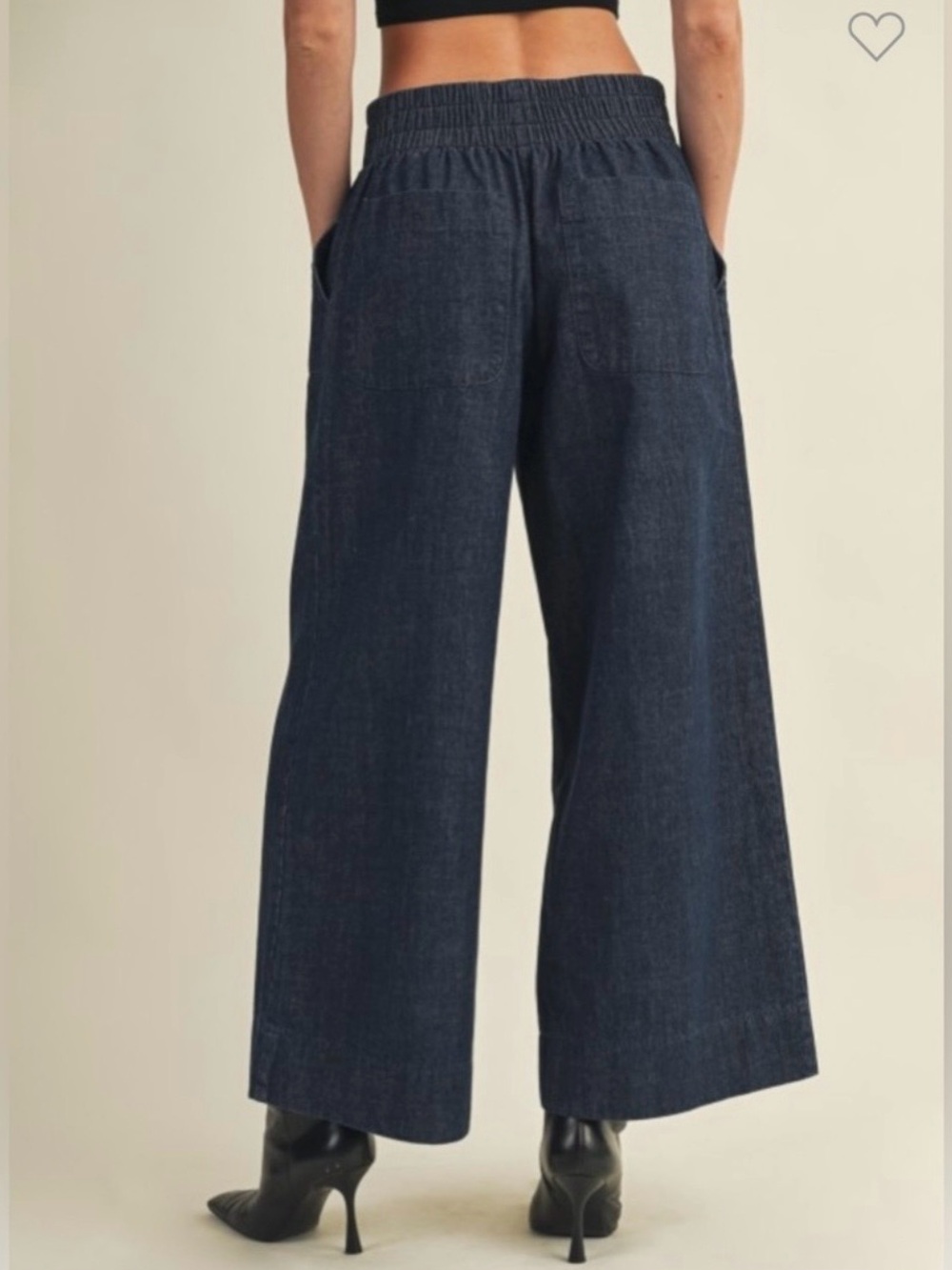 NWT Mustard Seed High rise denim dark wash palazzo pants sz s - Picture 3 of 14